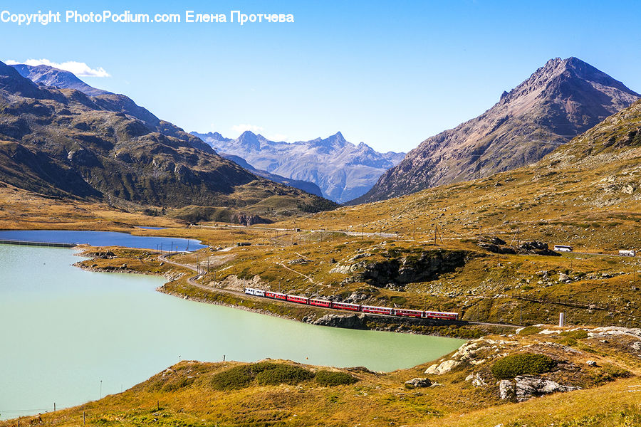 Nature, Outdoors, Canal, River, Water, Crest, Mountain