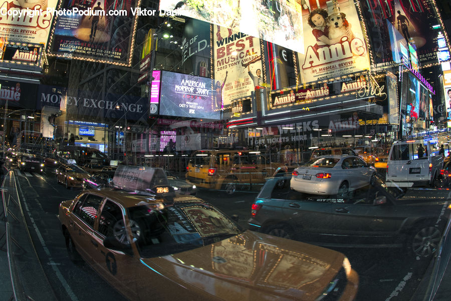 Billboard, Cab, Car, Taxi, Vehicle, Bus, Automobile