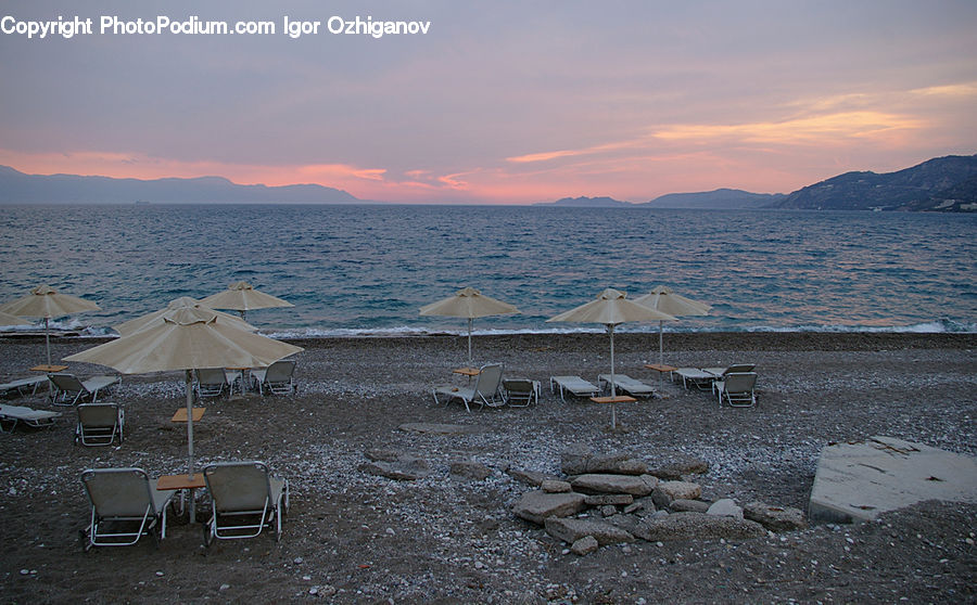 Umbrella, Beach, Coast, Outdoors, Sea, Water, Chair
