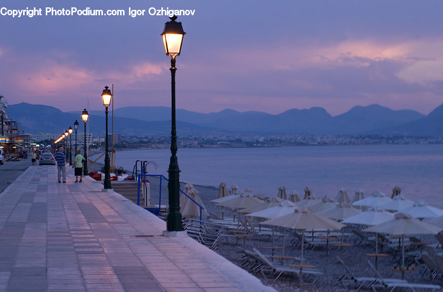 Lamp Post, Pole, Boardwalk, Deck, Path, Sidewalk, Walkway