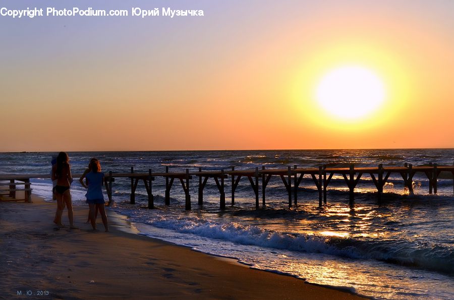 Dock, Pier, Beach, Coast, Outdoors, Sea, Water