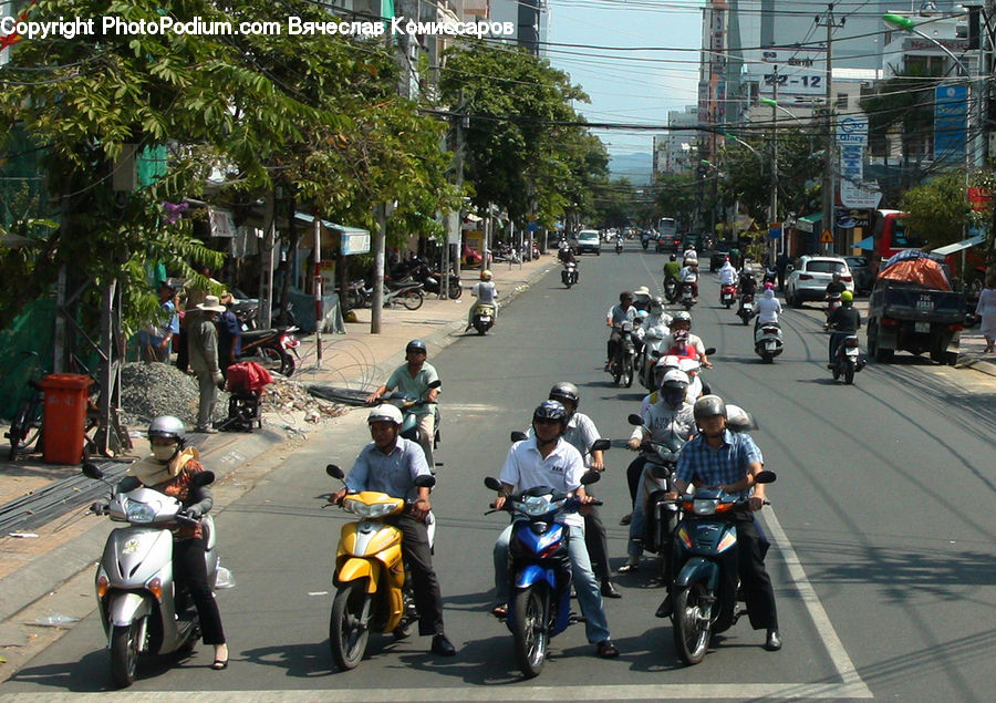 People, Person, Human, Motor, Motorcycle, Vehicle, Scooter