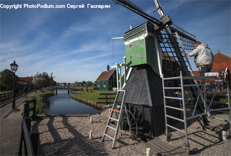 Canal, Outdoors, River, Water, Construction, Playground, Cabin