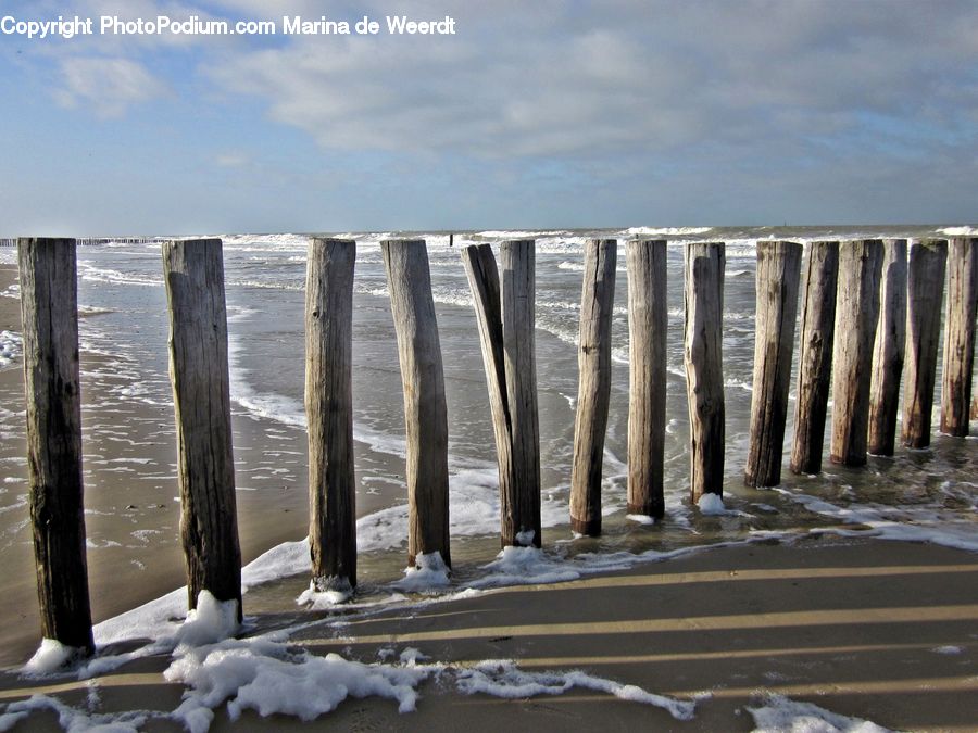 Coast, Outdoors, Sea, Water, Beach, Column, Pillar