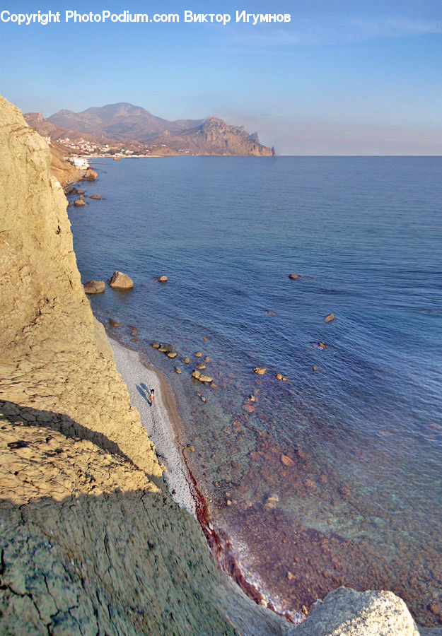 Beach, Coast, Outdoors, Sea, Water, Promontory, Cliff