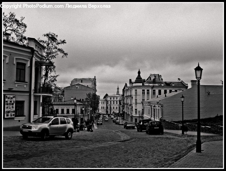 Car, Suv, Vehicle, Automobile, Building, Downtown, Town