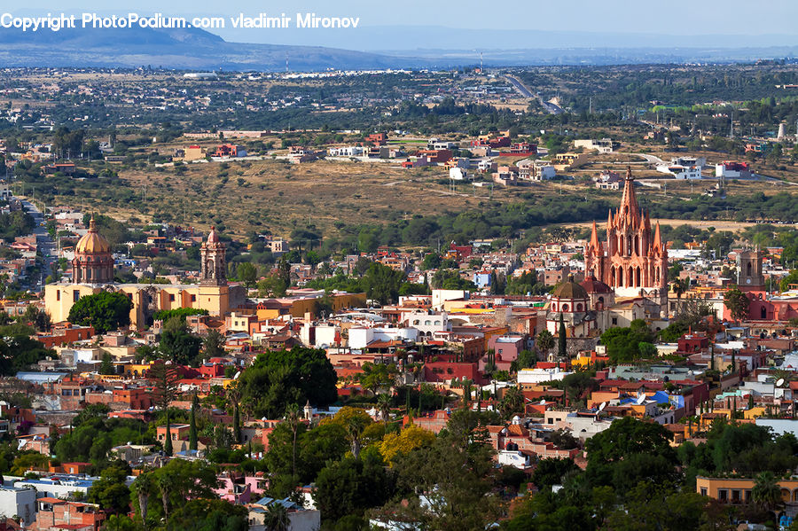 Aerial View, City, Downtown, Building, Town, Metropolis, Urban