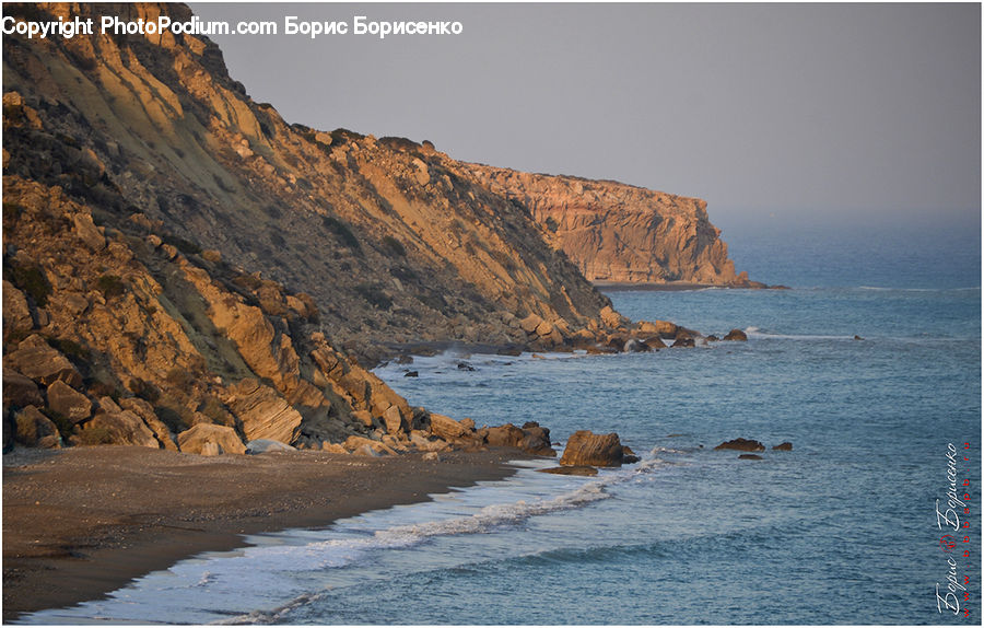 Cliff, Outdoors, Promontory, Beach, Coast, Sea, Water