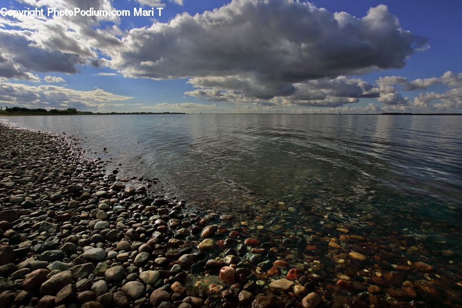 Cloud, Cumulus, Sky, Azure Sky, Outdoors, Pebble, Coast