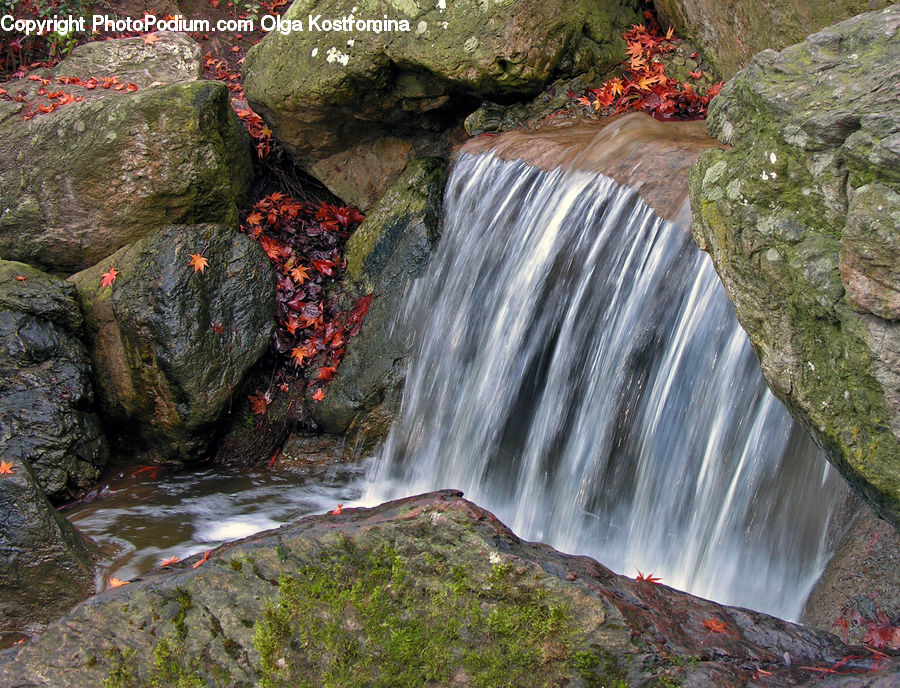 Creek, Outdoors, River, Water, Waterfall, Eruption, Lava