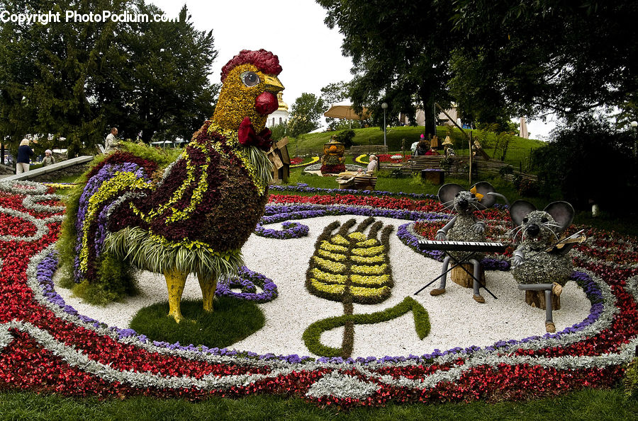 Garden, Park, Clown, Performer, Person, Alien, Backyard