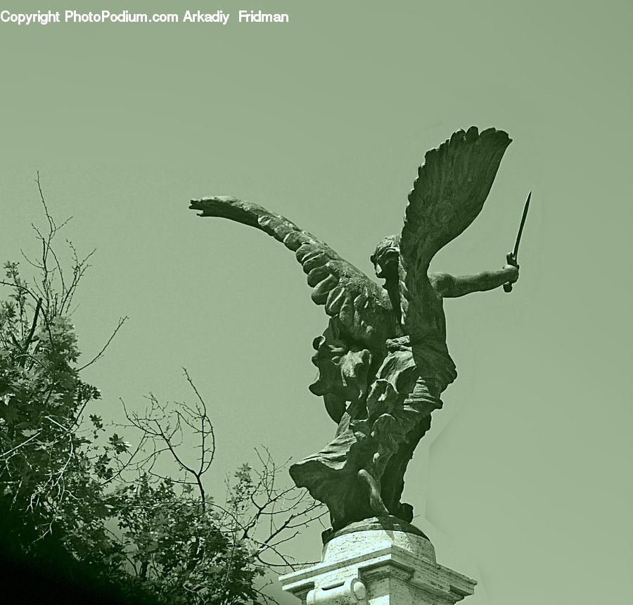 Art, Sculpture, Statue, Ivy, Plant, Vine, Gargoyle