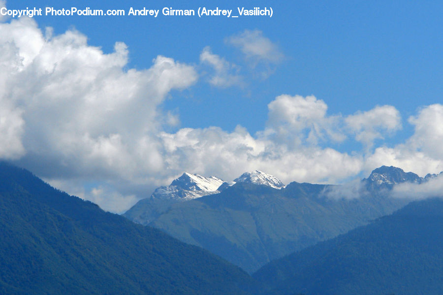 Azure Sky, Cloud, Outdoors, Sky, Crest, Mountain, Mountain Range