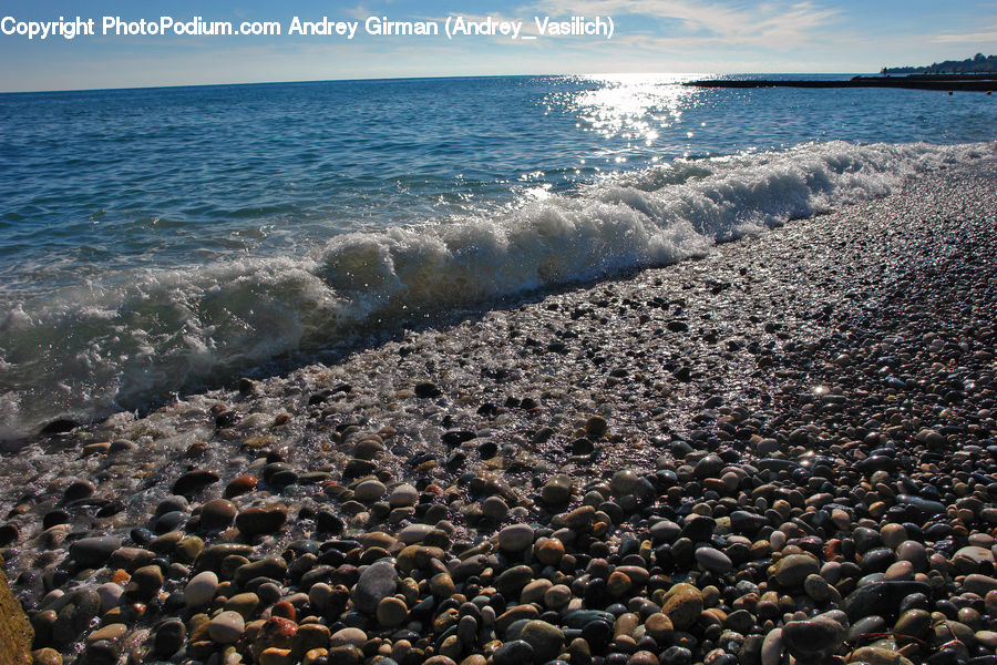 Pebble, Beach, Coast, Outdoors, Sea, Water
