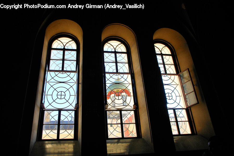 Window, Arch, Art, Stained Glass, Architecture, Bell Tower, Clock Tower