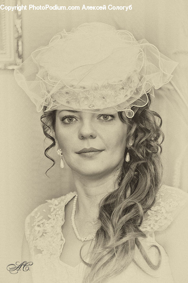 People, Person, Human, Portrait, Female, Bonnet