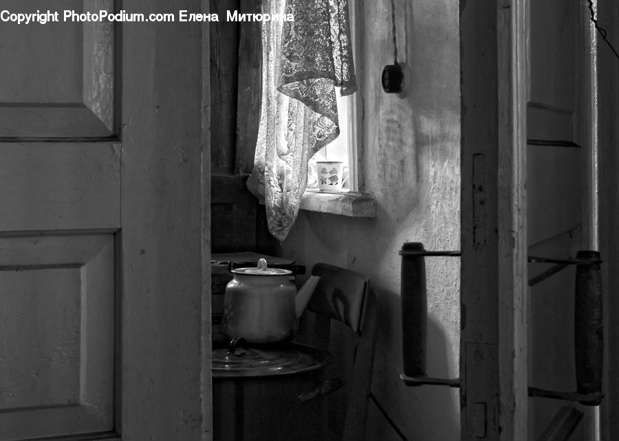 Fence, Wall, Pot, Pottery, Chair, Furniture, Alley