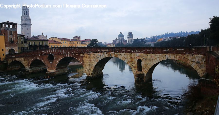 Arch, Bridge, Castle, Fort, Outdoors, River, Water