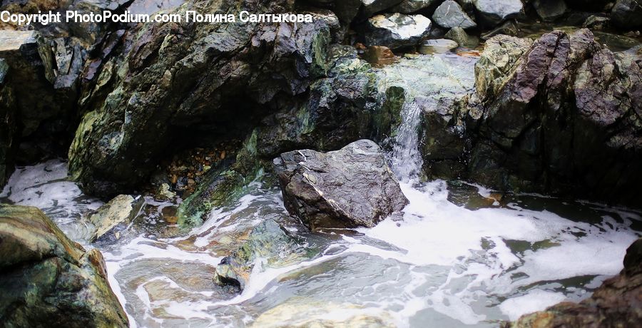 Cave, Creek, Outdoors, River, Water, Rock, Waterfall