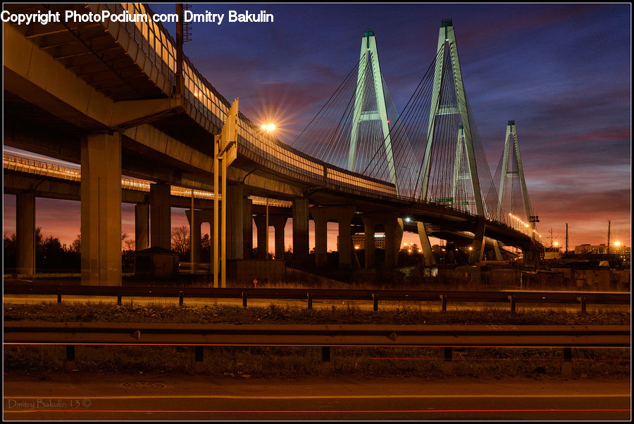 Freeway, Overpass, City, Downtown, Building, Architecture, Convention Center