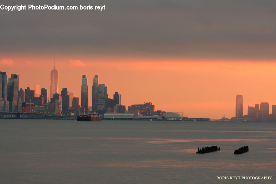 Dawn, Dusk, Sky, Sunrise, Sunset, City, Downtown