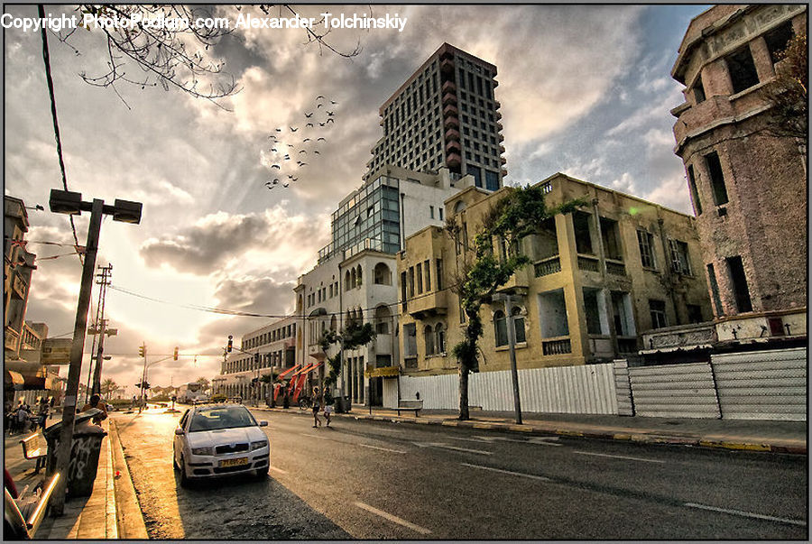 Automobile, Car, Vehicle, Apartment Building, Building, High Rise, Housing
