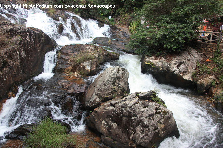 Creek, Outdoors, River, Water, Waterfall, Rock, Nature
