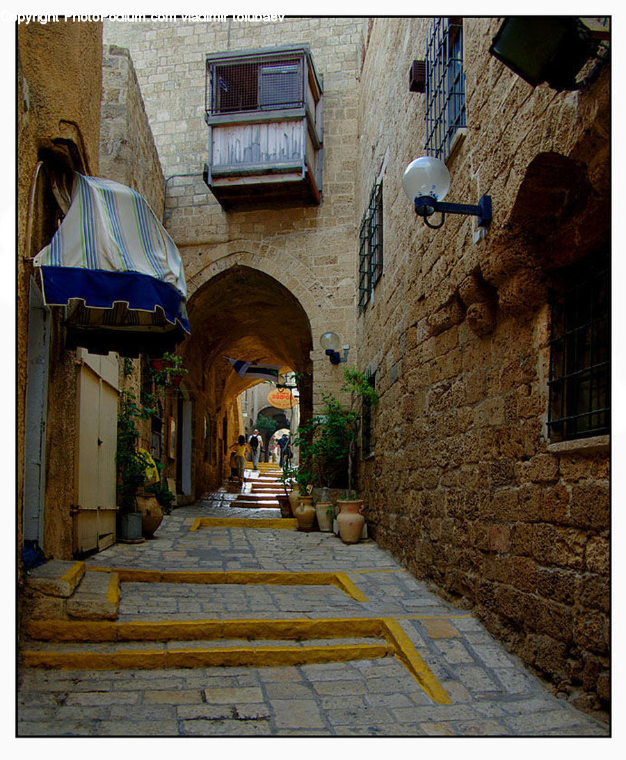 Patio, Brick, Arch, Alley, Alleyway, Road, Street