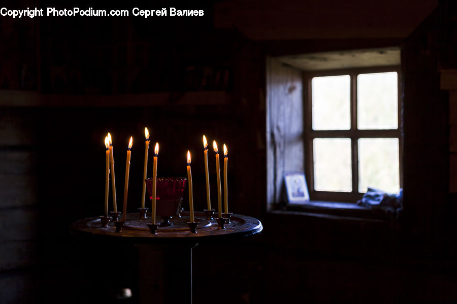 Candle, Window, Dining Room, Indoors, Room, Dining Table, Furniture