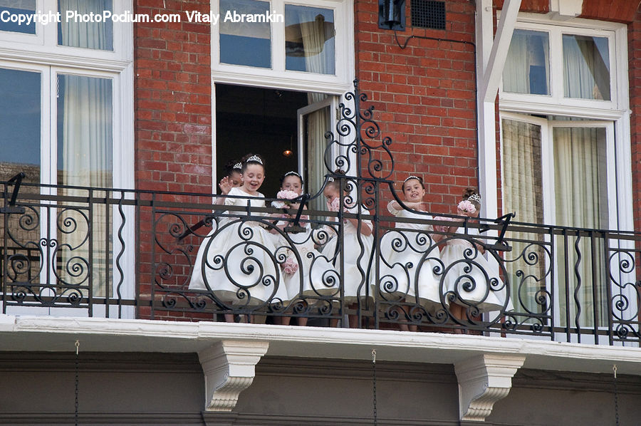 Balcony, Brick, Shield, Building