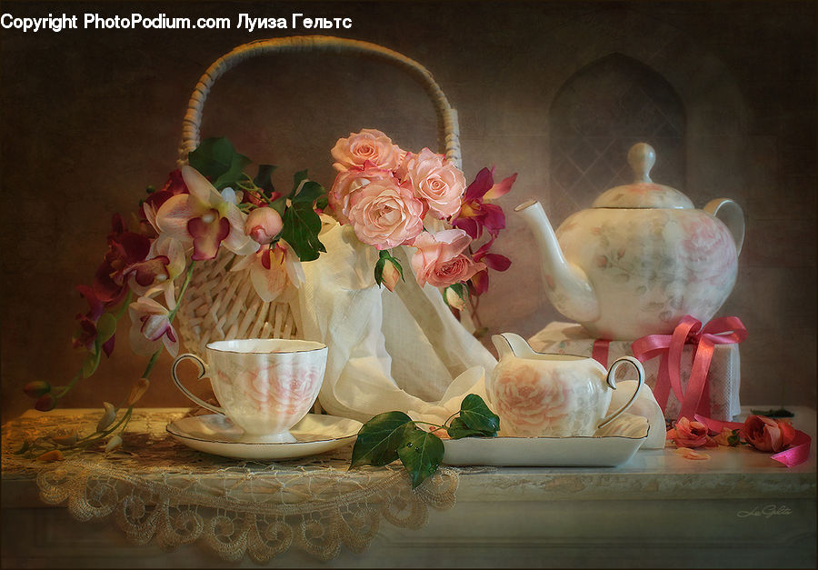 Glass, Goblet, Plant, Potted Plant, Pot, Pottery, Teapot