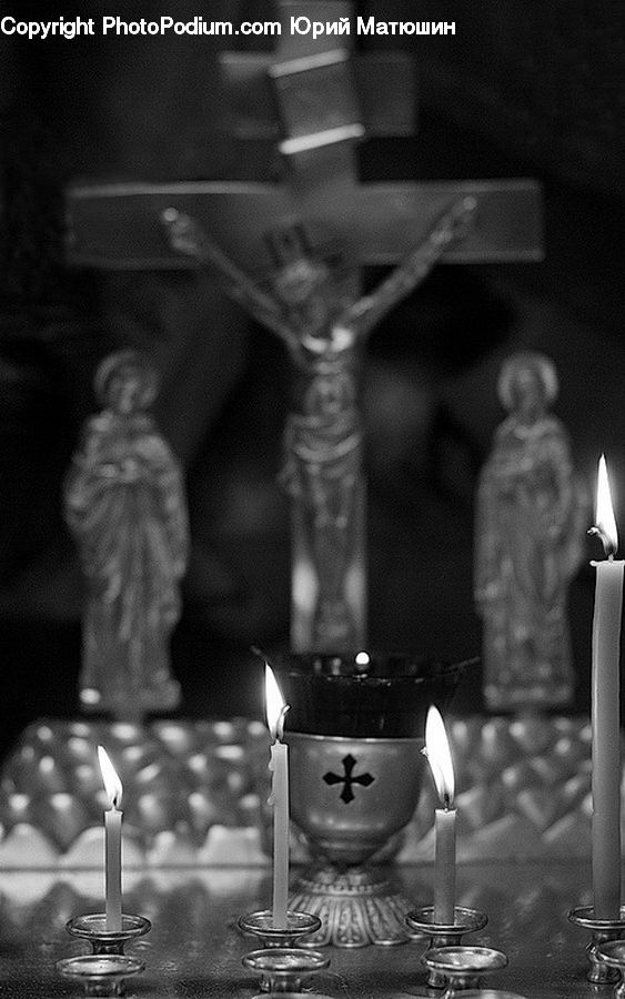 People, Person, Human, Fire, Flame, Candle, Cross