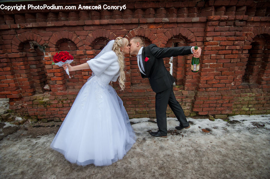 Human, People, Person, Brick, Evening Dress, Gown, Bride