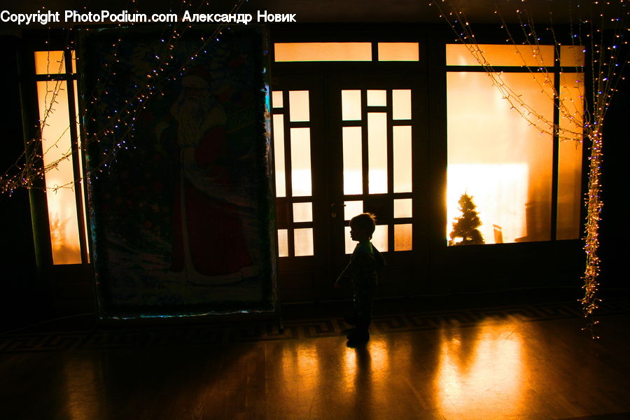 Silhouette, Indoors, Interior Design, Room, Dining Room, Furniture, Lighting