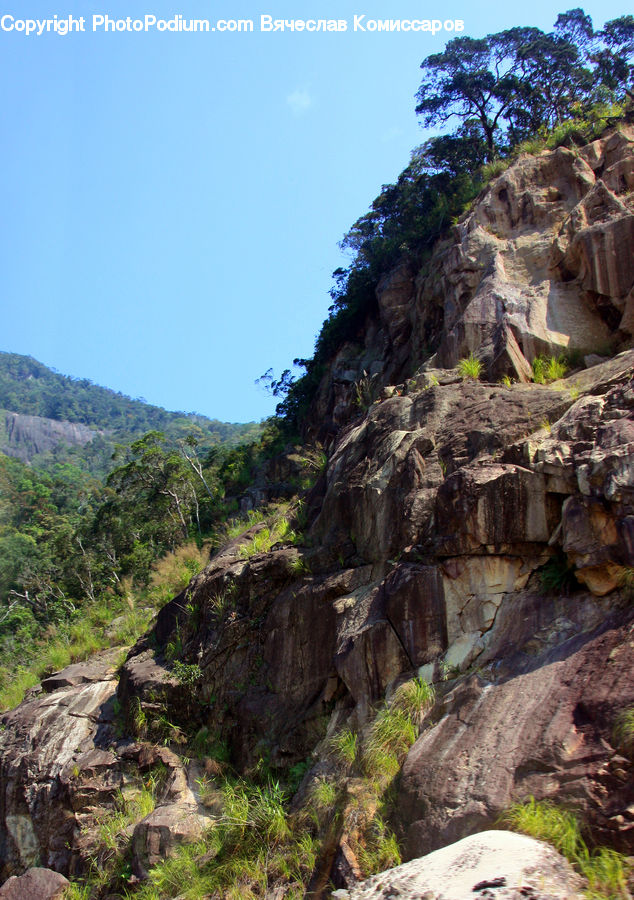 Cliff, Outdoors, Rock, Rubble, Wilderness, Nature, Forest