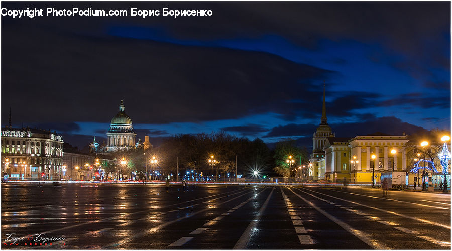Night, Outdoors, City, Downtown, Metropolis, Urban, Lighting