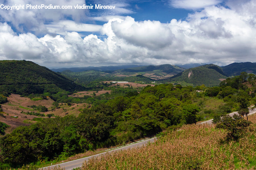 Countryside, Hill, Outdoors, Cloud, Cumulus, Sky, Dirt Road
