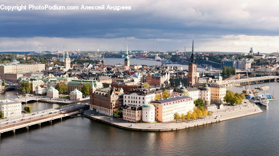 City, Downtown, Bridge, Aerial View, Architecture, Tower, Metropolis