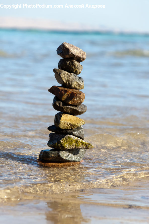 Rock, Beach, Coast, Outdoors, Sea, Water, Pebble