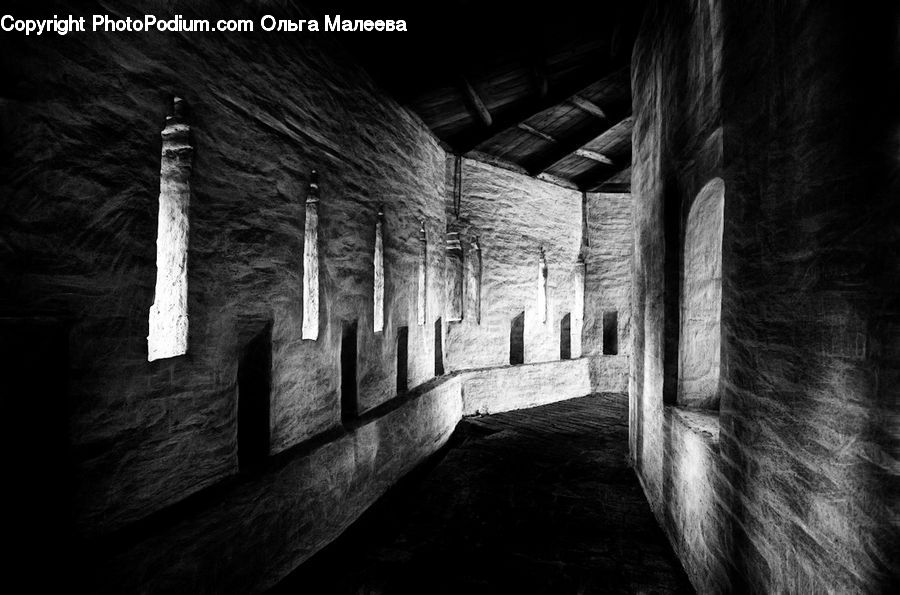Corridor, Alley, Alleyway, Road, Street, Town, Brick