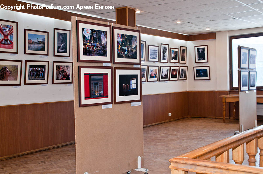 Art, Art Gallery, Entertainment Center, Plywood, Wood, Floor, Flooring