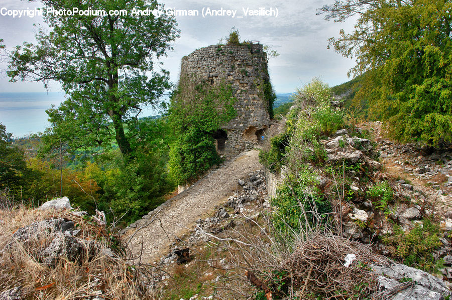 Ruins, Architecture, Castle, Fort, Dirt Road, Gravel, Road