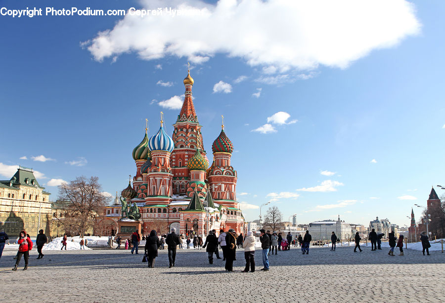 Architecture, Downtown, Plaza, Town Square, Town, Bell Tower, Clock Tower