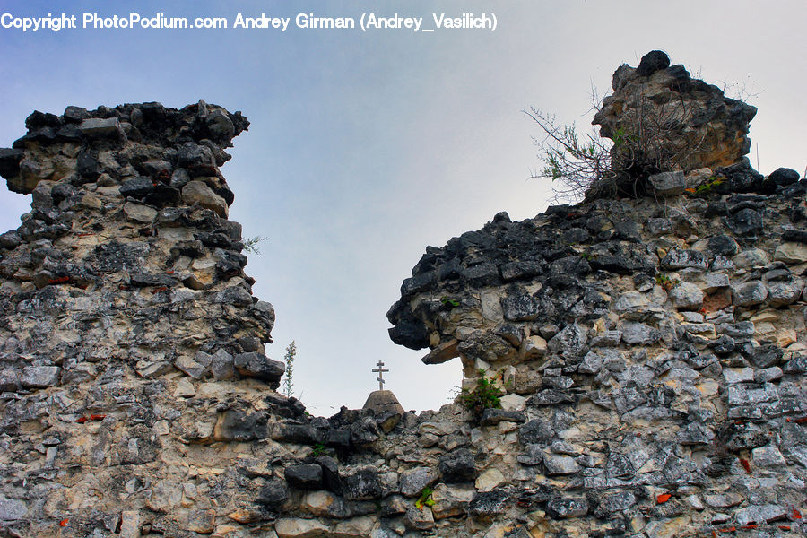 Cliff, Outdoors, Bird Nest, Nest, Ruins, Rock, Rubble