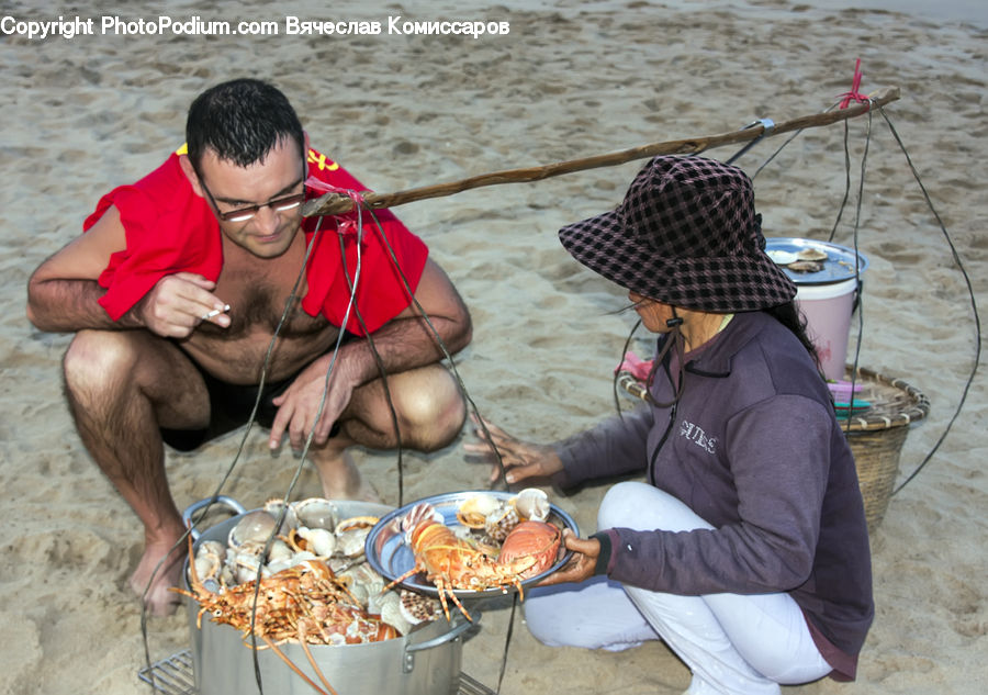 People, Person, Human, Umbrella, Crab, Invertebrate, Sea Life