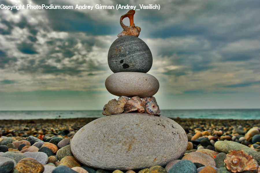 Pebble, Rust, Pot, Pottery, Rock, Coast, Outdoors