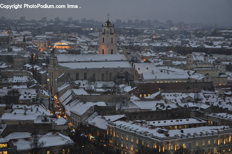 Aerial View, Architecture, Bell Tower, Clock Tower, Tower, Building, Downtown