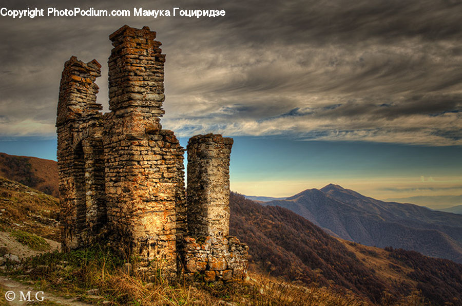 Architecture, Castle, Fort, Ruins, Outdoors, Plateau, Nature