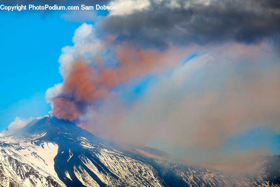 Eruption, Volcano, Azure Sky, Cloud, Outdoors, Sky