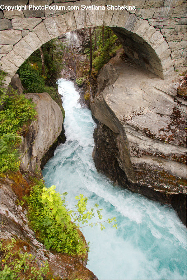 Creek, Outdoors, River, Water, Nature, Waterfall, Cliff